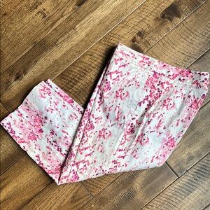 Magaschoni Pink and Cream Patterned cropped pant